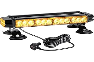 KEECALT Roof Magnetic 30 LED Amber Flashing Beacon Light for Car Van Truck, 12V 24V Top of Vehicle Safety Warning Emergency Strobe Light Bar