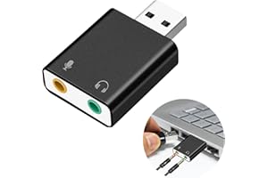 GOERPN USB Externe Soundkarte Adapter für Windows und Mac,3D Stereo Audio Konverter mit Klinke 3,5 mm,Plug and Play,Kompatibel mit PS5, PS4,Computer, Laptop,Keine Treiber erforderlich