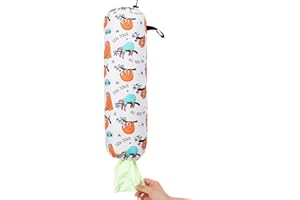 Popuppe Plastic Bag Holder, Foldable Washable Grocery Bag Dispenser Recycling Shopping Bag Organizer for Home Office Kitchen(Sloth)