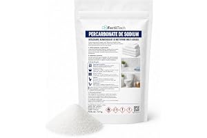 FertilTech Natriumperkarbonat 1,5 kg, fleranvänd bakpulver, aktivt syre, tvättborttagningsmedel, textilblekmedel, hemrengöring för tätningar, toalett, ytor och rör