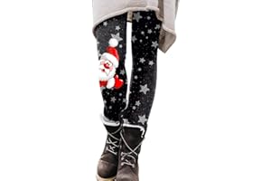 CHENSIYU Thermoleggins für Damen Winter Hosen Weihnachten Muster Schlank Reithose Thermo Strumpfhosen Stretch Gefütterte Leggings Thermostrumpfhose High Waist Fleece Winterleggins