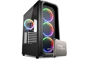 EMCA4 Computer Gaming PC Assemblato Fisso Ryzen 5 4500 - RTX 3060 12GB - M.2 512GB nvme - Ram 16GB DDR4 3200Mhz - ARGB - Windows 11