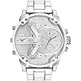 Diesel Mr. Daddy Men's Watch Multifunctional Movement Silicone Strap Stainless Steel Dabile Watch or Leather