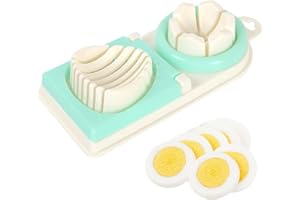 Greyoe Coupe Oeuf, Coupe Oeufs Durs, Coupe Oeuf à la Coque, Coupe-fruits, Séparateur Doeufs, Coupe-Patates, va au Lave-vaisselle Convient pour Couper les Oeufs Ronds et Ovales (Cyan)