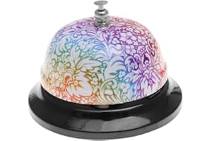 Toyvian Campana De Servicio De RecepcióN Floral Timbre para Mesa FáCil De Usar para Hoteles Bares Y Restaurantes 3.35X3.35X2.28 Pulgadas Mesa Timbre Campana RecepcióN Colorful Servicio para Hot