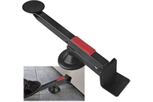 JIJZEDL Sollevatore per Porte, Solleva Porte con Rotazione di 360 Gradi, Nero Sollevatore Multifunzione in Acciaio, 320 × 56 mm Sollevatore Mobili, Alzaporta per L'Installazione Della Porta (Nero)