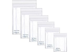 huruirui 600PCS Bolsas Autocierre Transparente Que se Pueden Volver a Sellar, Bolsas Zip Pequeñas, 6 Tamaños de Patrones Diferentes Bolsas de Plastico Adecuadas Para Empaquetar Bolsitas de Nuez