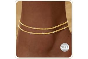 ZHESHY Pulseras Tobilleras Plata Dorado para Mujeres Multicapa Tobillera 18 Quilates con Corazón Cruz Cuentas Ajustable Impermeable Moda Joyería Tobilleras Verano Playa para Mujeres y Niñas Regalos
