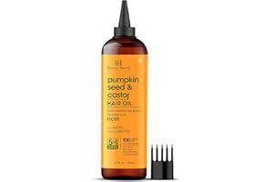 Botanic Hearth Pumpkin Seed & Castor Oil For Hair Growth (6.7 fl oz)| Infused with Pumpkin Seed, Castor, Biotin | Hair Oil Repairs Dry Damaged Hair, Strengthening, Moisturizing, Healthier Hair