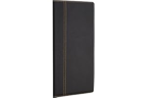 Securit Trendy Menu Range - Faux Leather Bill Presenter for Restaurants & Cafes with Inner Card Slot, Check Card Holder, Bill Book, Check Presenter - Black