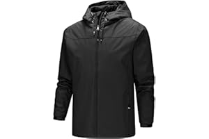 Harpily Homme Imperméable Coupe-vent avec Capuche Stormbreak Jackets Waterproof Shell Pluie Bouclier Blouson Adulte Veste Homme Coupe-Vent pour activité en plein air, pour homme
