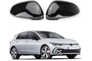 WINGFLY Auto Spiegelkappen, 1 Paar Auto Tür Außenspiegelkappe Rückspiegelkappe Seitenspiegel Abdeckungen Kompatibel für V-W Golf 8 MK8 2019-2021 (Schwarz)