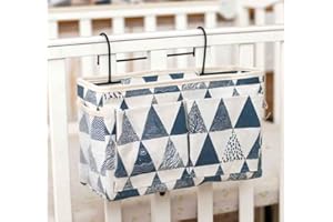 HOMEYUSER Bedside Pocket Hanging Storage Organizer Sofa Storage Pocket for Organizing Tablet Pad Magazine Books Phone Chargers and More Gadget (blue)