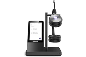 Yealink WH66 Casque DECT stéréo sans Fil certifié Teams, portée sans Fil 160 m, autonomie en Conversation 14 h, Haut-Parleur, Fonctionne avec PC/Ordinateur Portable/téléphone de Bureau/Smartphone