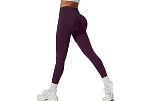 XDSP Leggins Sportivi Donna Vita Alta Controllo della Pancia Opaco Elastici Morbido Senza Cuciture Anticellulite Push up Booty Leggings Yoga Pilates Fitness Jogging Tempo Libero