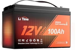 LiTime 12V 100Ah LiFePO4-Batteri med Självuppvärmning för Husbil och Båt