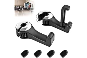 Tufa 2 PCS Crochet Pour Appuie -TêTe De Voiture, 2 en 1 Crochets de Siège de Voiture avec Support de Téléphone Portable, Crochet Universel Voiture, pour Suspendre Vêtements, Sacs à Main