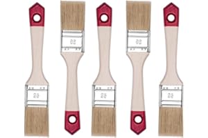 HARDY WORKING TOOLS Zestaw pędzli płaskich, 5-częściowy, 5 sztuk – 35 mm szerokości, zestaw pędzli malarskich z drewnianym uchwytem, zestaw pędzli do lakieru serii *40*, 5PCS A0202-400515