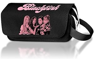 MIFKLMV Astuccio per Matite Blackppinkk Astuccio Portapenne Multifunzione Astuccio per Studenti, Grande Capacità Matita Borsa,Cosmetici Borse Pencil Holders Forniture di Cancelleria per Ufficio Scuola -A