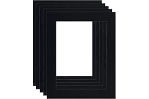 CAPE PICTURE FRAMING Picture Mounts, Frame Size 16 x 12 to fit A4 Image, Choice of Colour & Quantity [Black (black-core), Pack of 10]