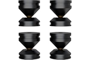 Monosaudio 4X HiFi Lautsprecher Spikes, Aluminium 27x24MM Audio Ständerfüße Pads, Lautsprecher Isolationsfüße Stoßdämpfer High End Gerätefüße Untersetzer für Verstärker Subwoofer DAC Plattenspieler