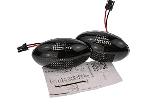 BRANDT sidoblinkers-set, LED, stänkskärm, blinkers kabel, svart tonad, lämplig för Mini One Cooper R50 Cooper S R53 Cabrio R52 01-08 blinkande lampor