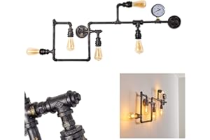 HOFSTEIN Lampa ścienna Kolyma, nowoczesna lampa ścienna z metalu w kolorze czarnym/złotym, 5 lamp, 5 x gniazdo E27, spot ścienny w stylu retro/vintage z dekoracyjnym wyświetlaczem, bez żarówek
