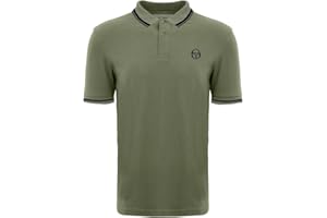 Sergio Tacchini Black Grey Iconic Stripe Polo Shirt 103.20022 003, S