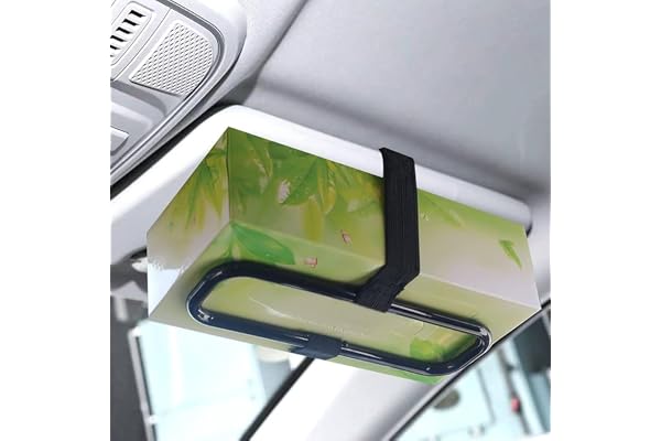 Robustt Car Tissue Box Holder - Pack of 2 ABS Bracket with Velcro Straps Adjustable and Flexible Easy to Use Suitable for Cars, SUVS and Trucks