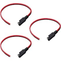 3 Stuks SAE 14AWG Verlengkabel – 30 Cm, Voor 12V-24V Systemen, Ideaal Voor Zonnepanelen, Motoren En Auto's, Met Polariteitsaanduiding