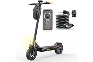 ‎ISCOOTER E Scooter mit Straßenzulassung, 10 Zoll Offroad Luftreifen mit Doppeltem Stoßdämpfungssystem, Batterie 12,5 Ah 60–70 km Reichweite, LCD-Instrumententafel, Maximale Tragfähigkeit 150 kg, Smart APP