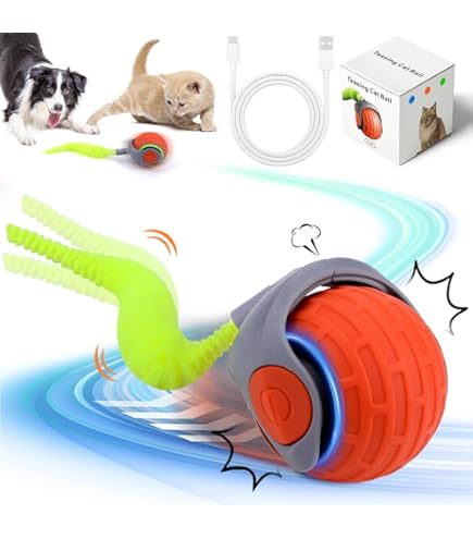 Automatisches Katzenspielzeug Mit Feder-Schwanz - Leiser Bewegungsmelder Für Wohnungskatzen
