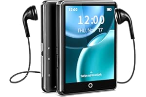 PINHUI 64GB Reproductor MP3 Bluetooth 5.3, Digital Portátil 2.8" Táctil Reproductor de Musica para Niños con Altavoz,Radio FM,Grabadora,Podómetro,Video,ebook,Alarma,Tarjeta TF Expandible hasta 128GB