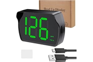 TIANXUAN Digital GPS Speedometer Car MPH KMH HUD Switching Heads up Display Car Real-Time Speedometer with LED Large Font Display Accurate Suitable for Motorcycle Truck SUV USB Plug Play (MPH+KMH)