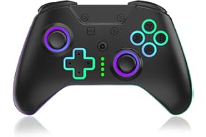 SWCTIM Xbox Controller Wireless für Xbox One, Xbox Series X/S, Xbox One X/S,2.4GHz RGB LED Licht Wireless Controller mit 3.5mm Kopfhörerbuchse,Schwarz