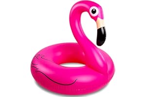 ‎MLYING Flamingo Schwimmring Aufblasbarer, Schwimmring Luftmatratzen Flamingo Pool uftmatratze für Pool, Strand & See – Spaß für Erwachsene – Perfekt für Sommer, Party & Urlaub -114cm, Rosa