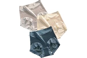 VNDUIFH 3pcsPremium Satin Ice Silk Moisture-absorbing Panties,High waist seamless butt lift underwear，plus size comfort briefs