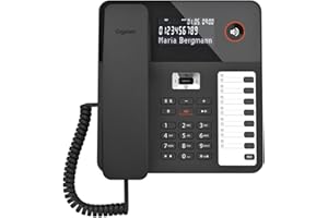 ‎GIGASET Gigaset Desk 800A - Schnurgebundenes Telefon mit Anrufbeantworter - dreizeiliges LCD-Display - 5 Wege Navigationstaste - Freisprechfunktion - MFV- oder Impulswahl, schwarz [Deutsche Version]