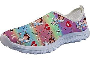 Showudesigns Chaussures de Sport sans Lacet Mesh Chaussures de Marche Antidérapant et légères pour Femmes