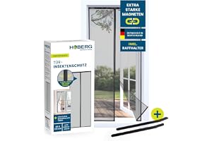 Hoberg Insektsskyddsgardin 90 x 210 cm | insektsnät dörr med XXL-magnetband