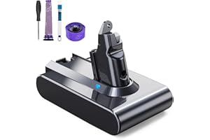 EVARY 6000mAh Replacement Batería para Dyson Aspiradora V6 DC62 DC58 DC59 DC61 DC72 DC74 SV03 SV05 SV06 SV07 SV09(2 filtros + 1 Pincel)