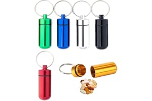 DARENYI 6 Piezas Pastillero Caja Pastillero Diario Pastillero Semanal Botella de Pastillas de Aleación de Aluminio a Prueba de Agua para Viajes y Uso Diario