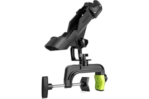 Boosteady Fishing Rod Holders for Boat, Upgraded Fishing Pole Holders with Enlarge Clamp for Most Rod, Adjustable Fishing Rod Rack Fit Round/Square Tubes