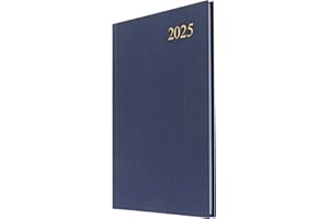 Collins Essential 2025 Eco Friendly Diary - A5 Week to View Business Planner with Leathergrain Hardback Cover and Recycled Paper - Navy - E-ESSA53.59-25