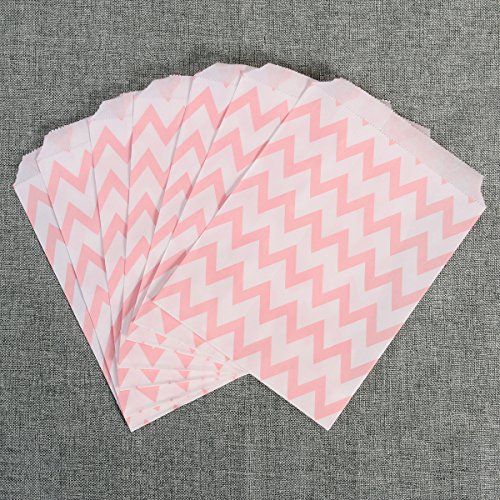 NUOLUX Süßigkeiten Streifen Papiertüten Süßes Geschenk Taschen Tüten – Ideal für Geschenkläden, Hochzeit sbevorzugungen, Süßigkeiten Wagen,48 PCS,3 Farben - 3