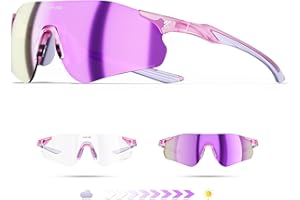 KAPVOE K108 Occhiali da Sole Fotocromatici per Corsa Uomini Donne Unisex Occhiali Sportivi Trasparenti Protezione UV400 Montatura TR90 Per MTB e Ciclismo Outdoor