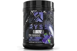 RYSE UP SUPPLEMENTS Ryse Noel Deyzel x Godzilla Pre Workout | Intense Pumps, Energy, & Focus | Citrulline & Beta Alanine | 400mg Total Caffeine | 40 Servings (Blue Raspberry)