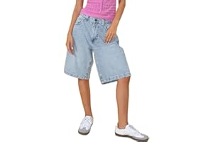 Nicoxijia Women's Jean Shorts Y2k Loose Denim Baggy Bermuda Shorts Low Rise Wide Leg 2025 Trendy Casual Summer Denim Shorts