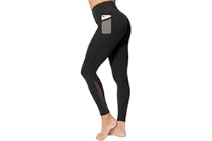 neppein Sport Leggings mit Taschen,Damen High Waist Blickdicht Leggings Sporthose Yogahose Fitnesshose