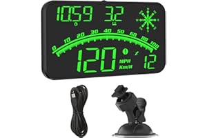 AMHVMU G10 Heads Up Display for Cars - GPS Speedometer Digital Speedometer Car MPH with Intelligent Brightness & Driver Fatigue Alert Suitable for All Vehicle